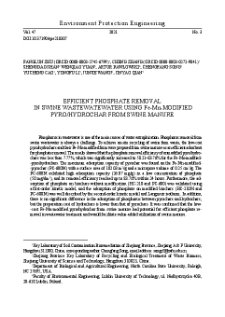 Efficient phosphate removal in swine wastewatewater using Fe-Mn-modified pyro/hydrochar from swine manure