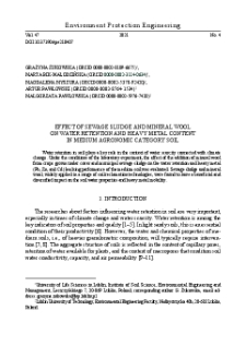 Effect of sewage sludge and mineral wool on water retention and heavy metal content in medium agronomic category soil