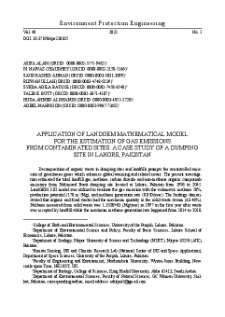 Application of LandGEM mathematical model for the estimation of gas emissions from contaminated sites. A case study of a dumping site in Lahore, Pakistan