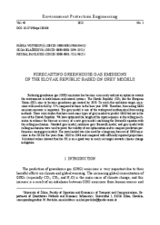 Forecasting greenhouse gas emissions of the Slovak Republic based on grey models