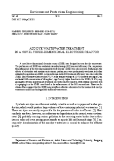 Azo dye wastewater treatment in a novel three-dimensional electrode reactor