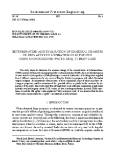 Determination and evaluation of seasonal changes of DBPs after chlorination in networks using underground water. Muş, Turkey case