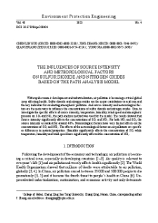 The influences of source intensity and meteorological factors on sulfur dioxide and nitrogen oxides based on the path analysis mode