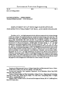 Employment of Ca2+-rich MgO nanoparticles for effective treatment of real acid mine drainage