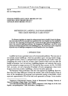 Methods of landfill gas management. The Czech Republic case study