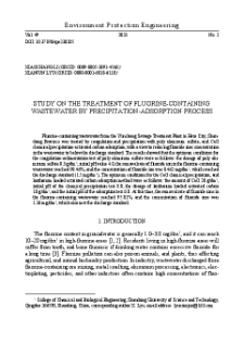 Study on the treatment of fluorine-containing wastewater by precipitation-adsorption process