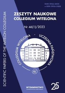 Spis treści [Zeszyty Naukowe Collegium Witelona, nr 46(1)/2023]