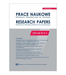 Spis treści [Prace Naukowe Uniwersytetu Ekonomicznego we Wrocławiu = Research Papers of Wrocław University of Economics; 2023; vol. 67, nr 4]