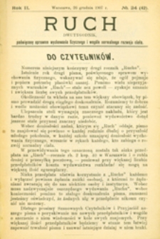 Ruch : dwutygodnik, poświęcony sprawom wychowania fizycznego i w ogóle normalnego rozwoju ciała, 1907.12.26 R. 2 nr 24 (42)