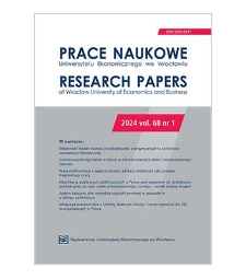 Spis treści [Prace Naukowe Uniwersytetu Ekonomicznego we Wrocławiu = Research Papers of Wrocław University of Economics; 2024; vol. 68, nr 1]