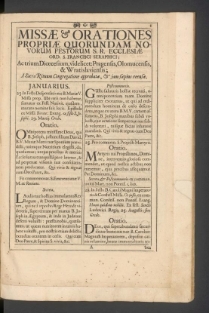 Missæ & Orationes Propriæ Quorundam Novorum Festorum S. R. Ecclesiæ Ord. S. Francisci Seraphici ; Ac trium Diœcesium, videlicet: Pragensis, Olomucensis, & Wratislaviensis; [...]