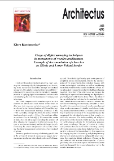 Usage of digital surveying techniques in monuments of wooden architecture. Example of documentation of churches on Silesia and Lesser Poland border