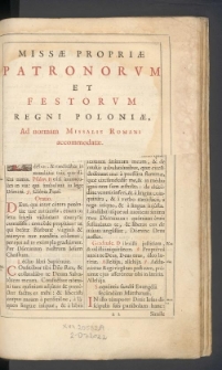 Missae propriae patronorum et festorum Regni Poloniae