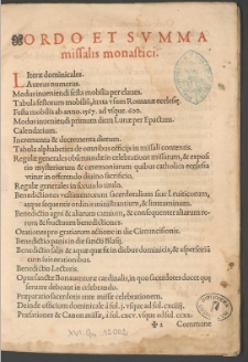 [Missale secundum consuetudinem monachorum congregationis sancti Benedicti Vallisoletani]