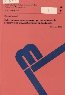 Oddziaływanie cieplnego promieniowania środowiska zewnętrznego na budynek