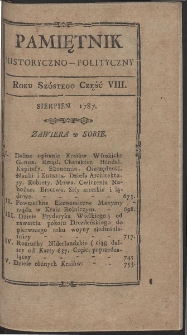 Pamiętnik Historyczno-Polityczny. R.1787. T. 2 (Sierpień)