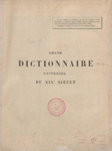 Grand dictionnaire universel du XIXe siècle : français, historique, géographique, mythologique, bibliographique, littéraire, artistique, scientifique, etc., etc. Tome quinzième