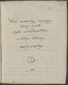 "Wiersz na komedyą odpisujący, której tytuł: Zbytek w niedostatku, 20 lutego 1778 na pocztę przysłany".