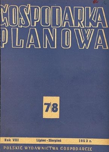 Gospodarka Planowa, Rok VIII, lipiec-sierpień 1953, nr 7-8