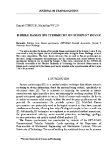 Mobile Raman spectrometry on Scorpio 7 Rover