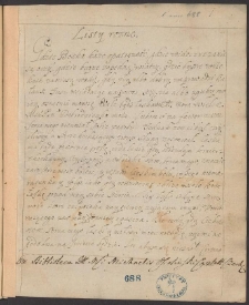 Listy i wiersze r&oacute;żne z końca XVII wieku.