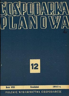 Spis treści za rok 1953 [Gospodarka Planowa, Rok VIII, 1953]