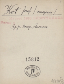 [Legiony Polskie. Kartoteka legionistów internowanych w 1918 r. na Węgrzech i w Polsce. Pudło 5: Lit. Kot-L]