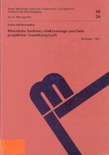 Metodyka budowy efektywnego portfela projektów inwestycyjnych
