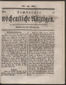 Lemberger W&ouml;chentliche Anzeigen. R. 1795 Nr 12