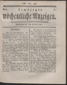 Lemberger W&ouml;chentliche Anzeigen. R. 1797 Nr 55