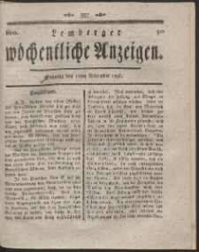 Lemberger Wöchentliche Anzeigen. R. 1798 Nr 90