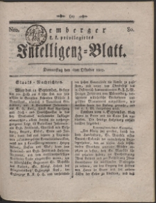 Lemberg Kaiserlich-K&ouml;nigliches Intelligenz-Blatt. R. 1803 Nr 80
