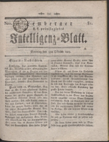Lemberg Kaiserlich-K&ouml;nigliches Intelligenz-Blatt. R. 1803 Nr 81