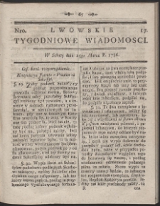 Lwowskie Tygodniowe Wiadomości. R. 1786 Nr 17