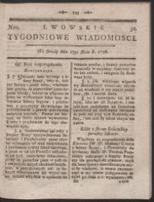 Lwowskie Tygodniowe Wiadomości. R. 1786 Nr 32