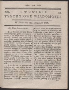 Lwowskie Tygodniowe Wiadomości. R. 1786 Nr 83