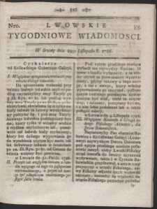 Lwowskie Tygodniowe Wiadomości. R. 1786 Nr 88