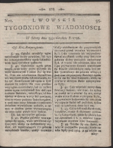 Lwowskie Tygodniowe Wiadomości. R. 1786 Nr 95