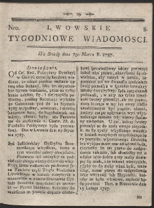 Lwowskie Tygodniowe Wiadomości. R. 1787 Nr 8