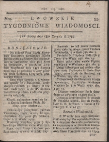 Lwowskie Tygodniowe Wiadomości. R. 1787 Nr 55