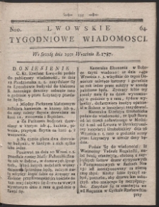 Lwowskie Tygodniowe Wiadomości. R. 1787 Nr 64