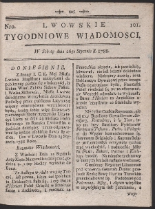 Lwowskie Tygodniowe Wiadomości. R. 1787 Nr 101