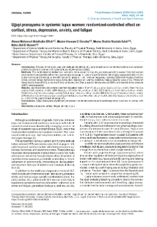 Ujjayi pranayama in systemic lupus women: randomized-controlled effect oncortisol, stress, depression, anxiety, and fatigue