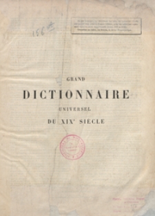 Grand dictionnaire universel du XIXe siècle : français, historique, géographique, mythologique, bibliographique, littéraire, artistique, scientifique, etc., etc. Tome quatrième