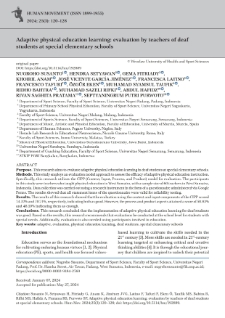 Adaptive physical education learning: evaluation by teachers of deafstudents at special elementary schools