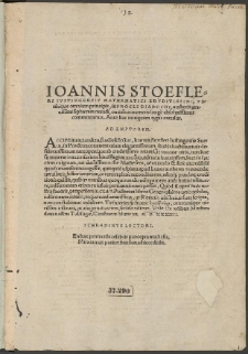 Ioannis Stoefleri Iustingensis [...] in Procli Diadochi [...] Sph&aelig;ram mundi, omnibus numeris long&egrave; absolutissimus commentarius [...]