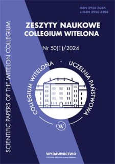 Spis treści [Zeszyty Naukowe Collegium Witelona, nr 50(1)/2024]