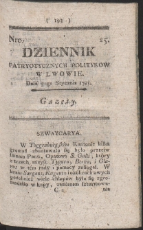 Dziennik Patryotycznych Politykow w Lwowie. R. 1795 Nr 25