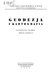 Geodezja i Kartografia : kwartalnik naukowy, T. 3, 1954, z. 4