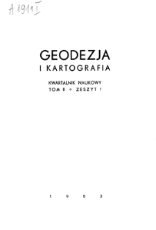 Geodezja i Kartografia : kwartalnik naukowy, T. 2, 1953, z. 2